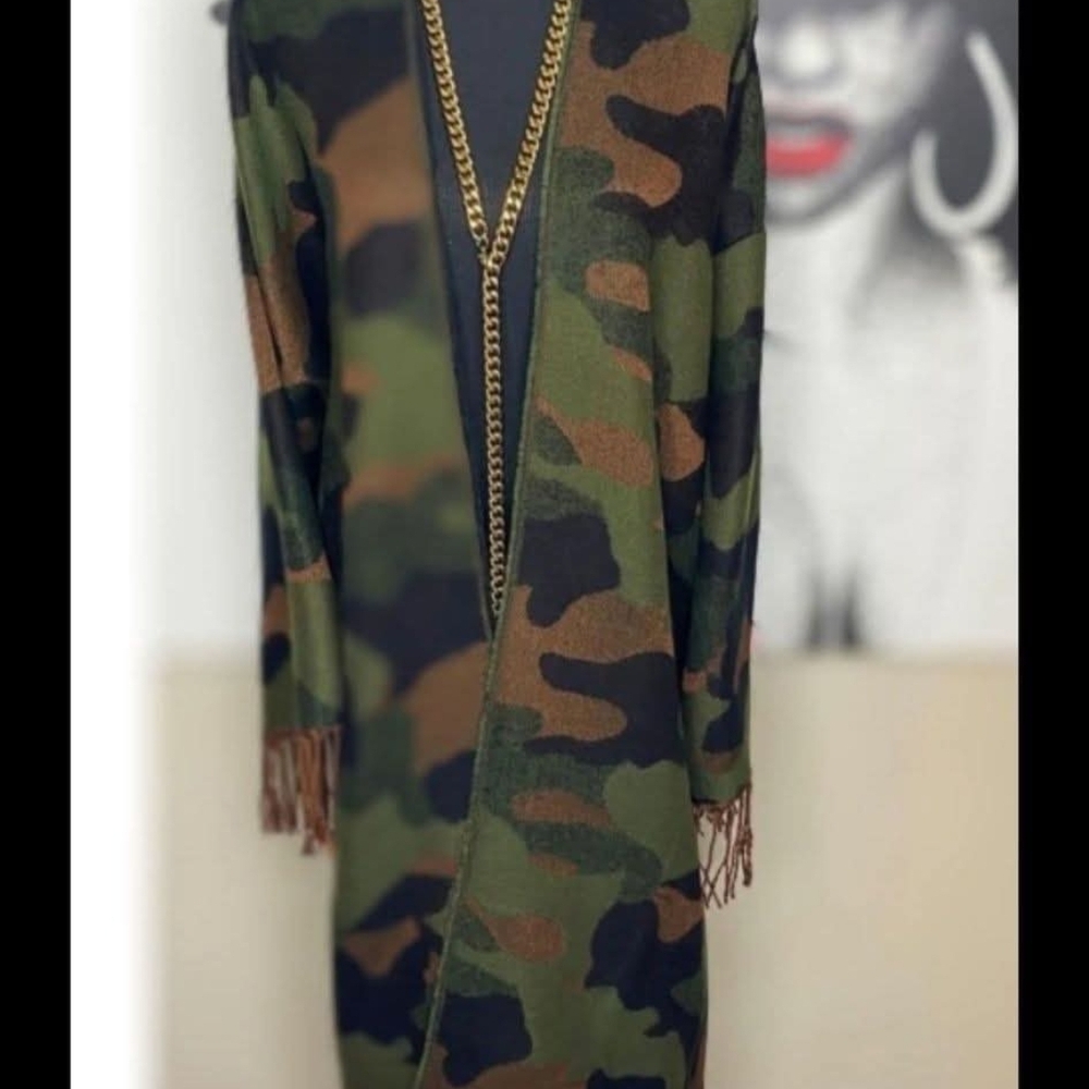 Camouflage Fringe Duster